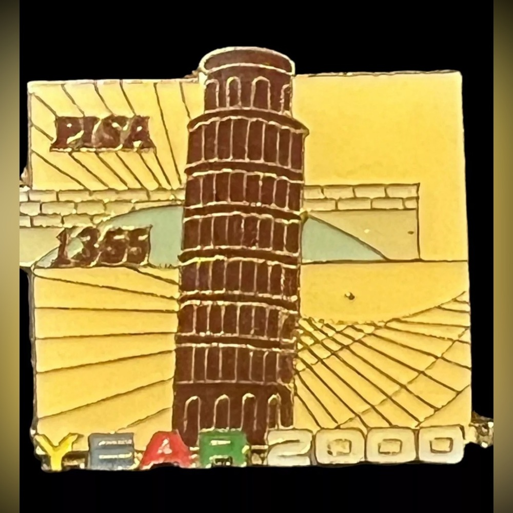 Official Pin Of Year 2000~LEANING TOWER OF PISA Travel Italy. Y2K 1 1/4”x1 Rare